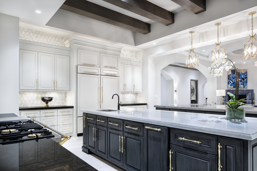 A kitchen illuminated by Ketra lighting.